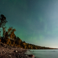 Superior Aurora in Moonlight